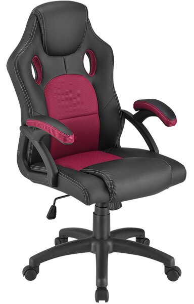 Juskys Scaun de birou Montreal - negru / visiniu