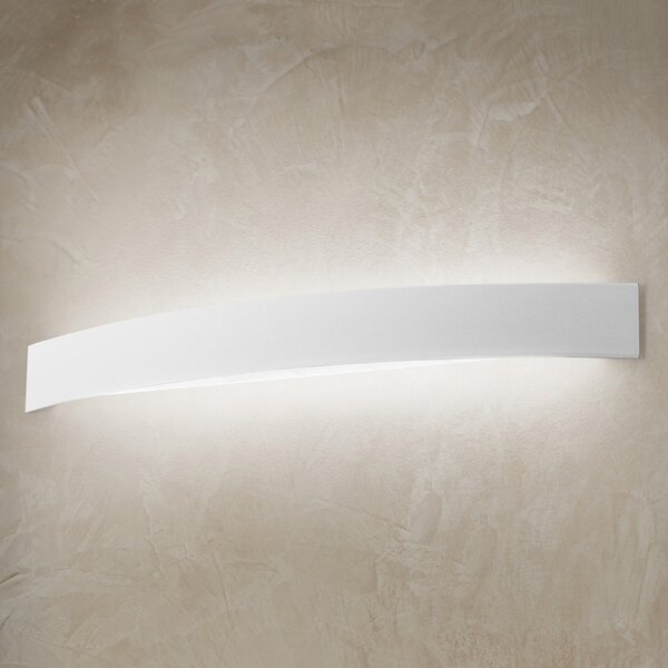 Linea Light Aplică de perete curbată LED Curve pe alb, Alb, Camera de zi / sufragerie, Metal, Modern
