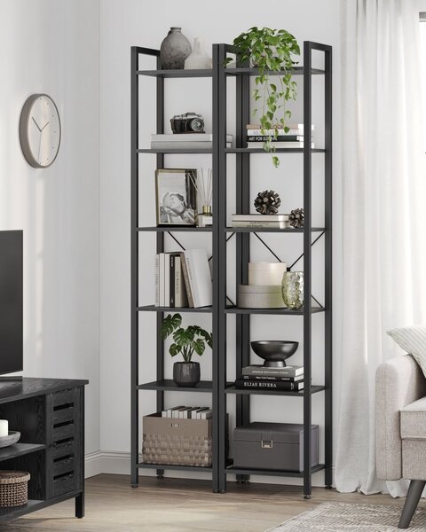 Biblioteca Vasagle Negru 39.6x30x186.1 cm
