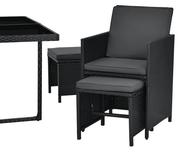 Juskys Set canapele de grădină din ratan Baracoa L