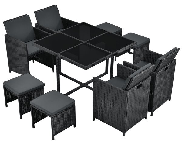 Juskys Set canapele de grădină din ratan Baracoa L
