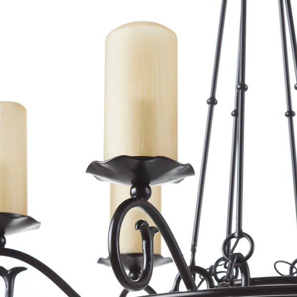 ORION Candelabru Bente, 6 becuri, reglabil, Negru, Camera de zi / sufragerie, Metal, Casă de țară / Rustic, Candelabru