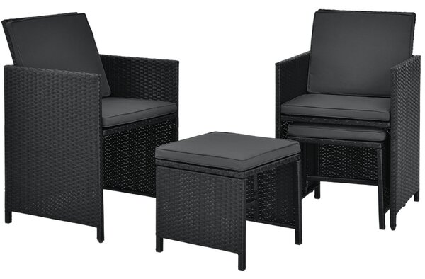 Juskys Set canapele de grădină din ratan Baracoa L