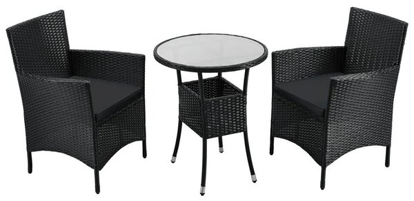Juskys Set balcon Bayamo - perne negre + gri