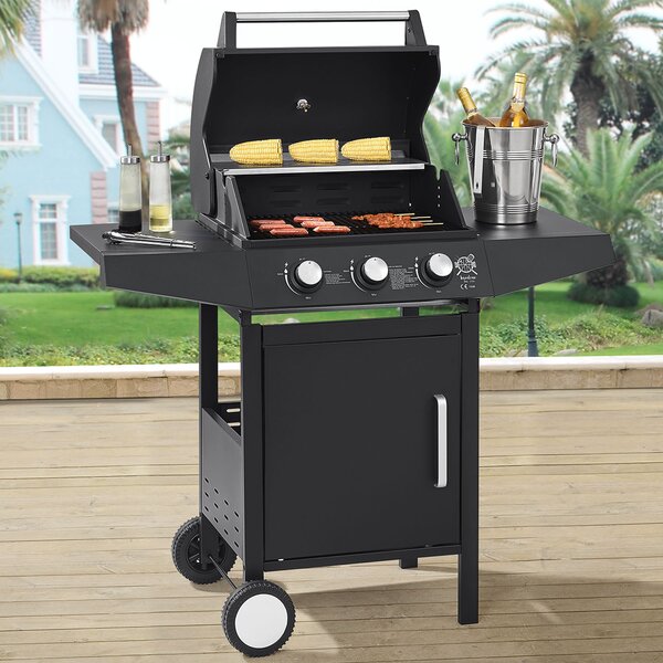Juskys Gratar cu gaz Louisiana BBQ cu 3 arzatoare