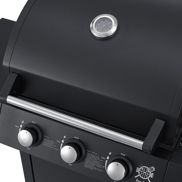 Juskys Gratar cu gaz Louisiana BBQ cu 3 arzatoare