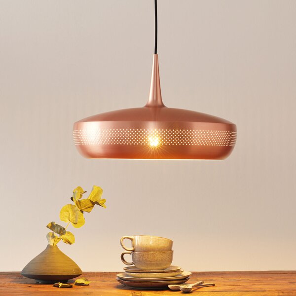 UMAGE Clava Dine lampă suspendată perforată, cupru, reglabil, Cupru, Camera de zi / sufragerie, Metal, Design