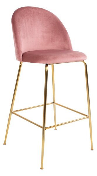 Set 2 scaune bar tapițate House Nordic Lausanne, roz-arămiu