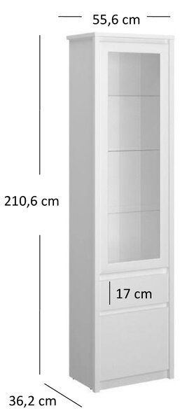 Vitrină Ethan 1D1W1S (alb). 1052906