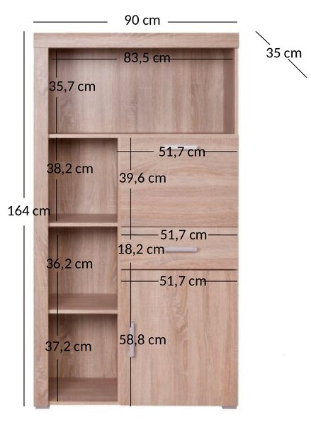 Raft Dalila 1D1S1B (Stejar sonoma). 1052838