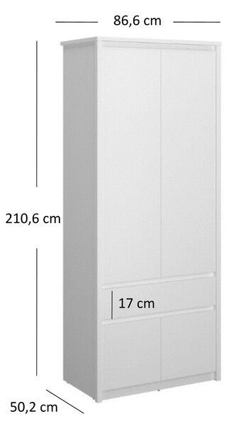 Dulap de haine Ethan 4D1S (alb). 1052915