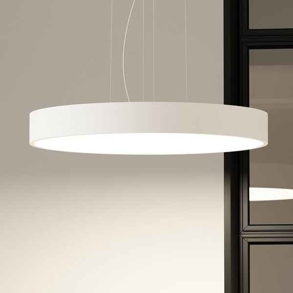 Arcchio Lampă suspendată LED Noabelle, Ø 80 cm, alb, metal, reglabil, Alb, Bucătărie, Metal, Modern