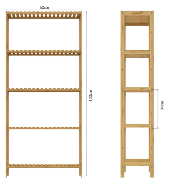 Deuba Poliță din bambus 130x60x26 cm