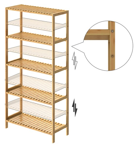 Deuba Poliță din bambus 130x60x26 cm
