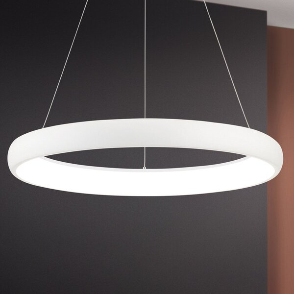 ORION Lampă suspendată LED Venus formă de inel, reglabil, Alb, Camera de zi / sufragerie, Plastic, Modern
