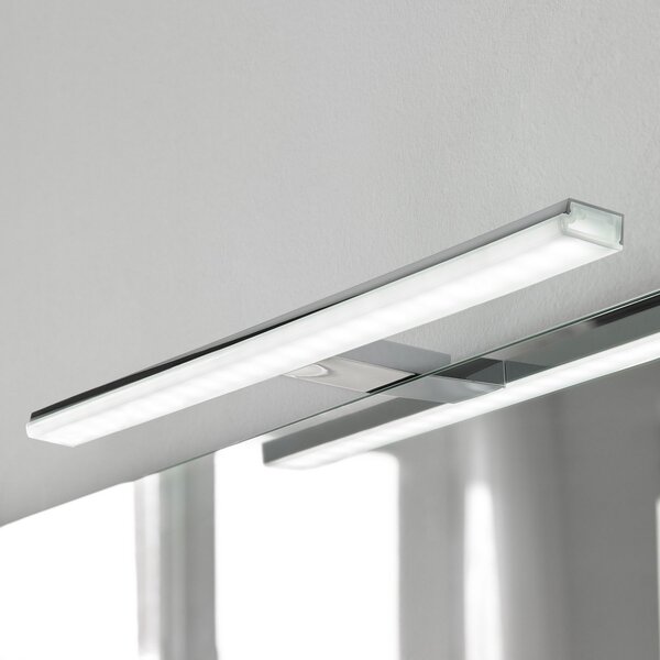 Ebir Lampă cu LED pentru oglindă Pandora, cromată, lățime 45,8 cm, Metalic, Baie, Plastic, Modern