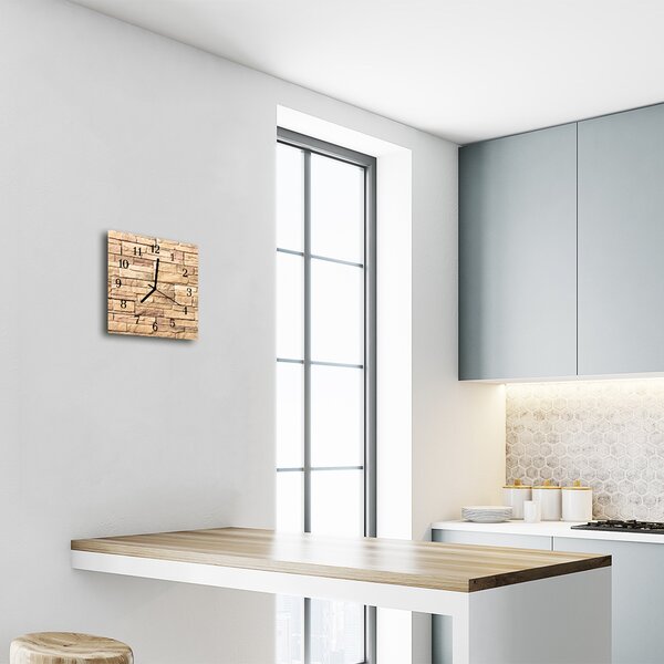 Ceas de perete din sticla pătrat Clincher Arhitectura Brown