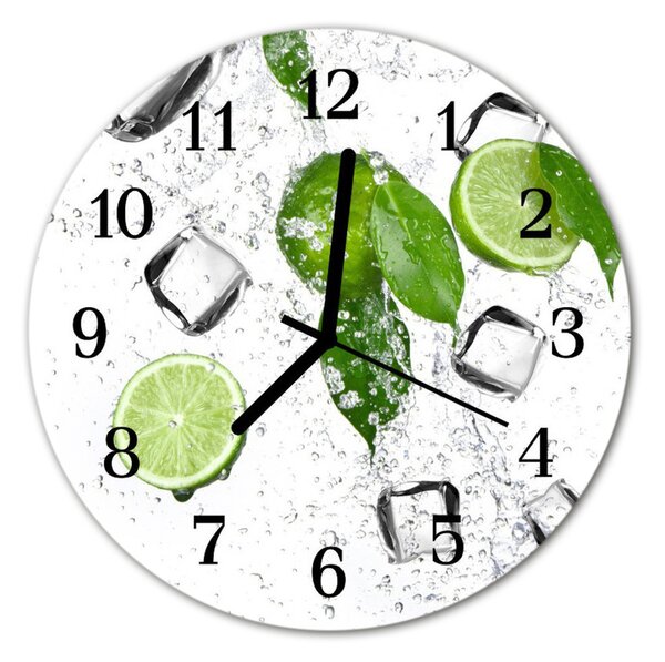 Ceas de perete din sticla rotund Lime Bucătărie Verde
