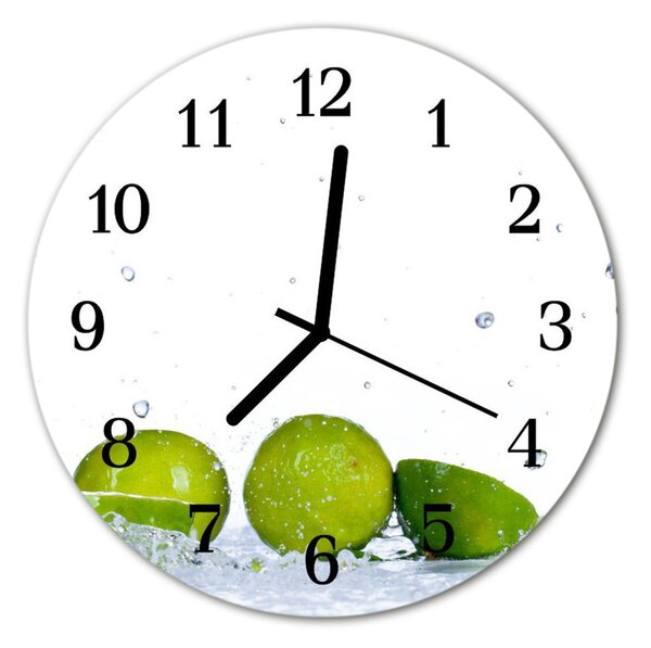 Ceas de perete din sticla rotund Lime Bucătărie Verde