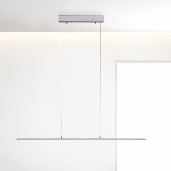 PURE LED lampă suspendată Lite, argintiu, 100 cm, CCT, dimabil, reglabil, Gri, Camera de zi / sufragerie, Aluminiu, Modern