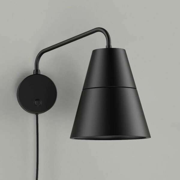 GRUPA Ili aplică cu cablu ștecher negru, Negru, Camera de zi / sufragerie, Metal, Design