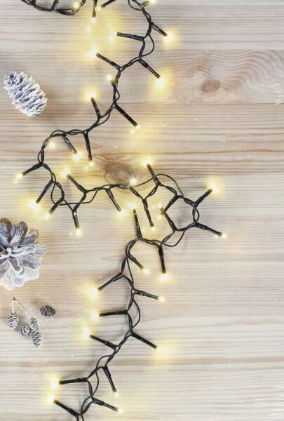 Ghirlandă LED pentru exterior, 400 LED/13 m, IP44, alb cald