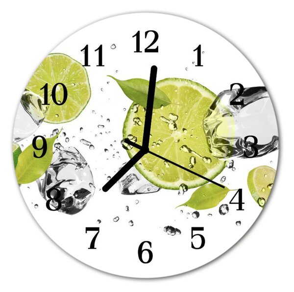 Ceas de perete din sticla rotund Lime Bucătărie Verde