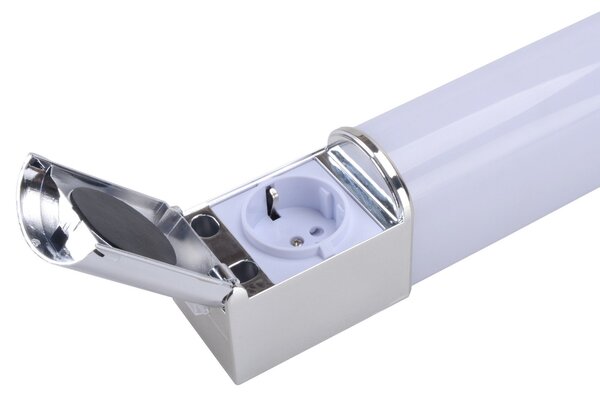 Ledino Aplică de perete LED baie Lind D cu priză, Metalic, Baie, Metal, Modern