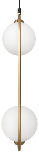 Maytoni Ring lampă suspendată 2 becuri alamă/alb, reglabil, Auriu / Alamă, Camera de zi / sufragerie, Metal, Modern, glob
