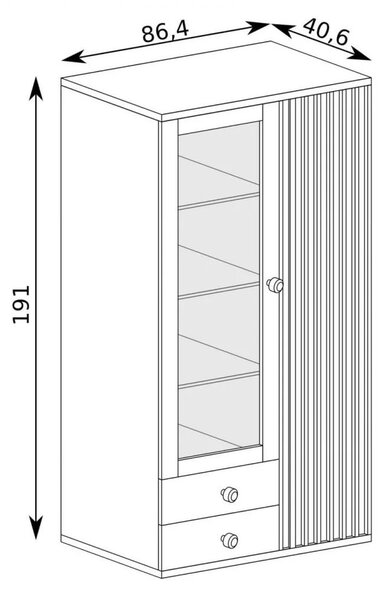 Vitrină Claudi 02 (Stejar artisan). 1055486