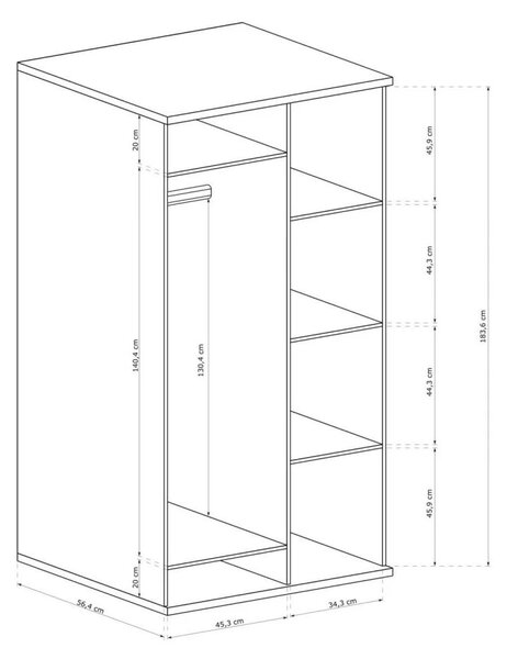 Dulap de haine Claudi 01 (Stejar artisan). 1055485