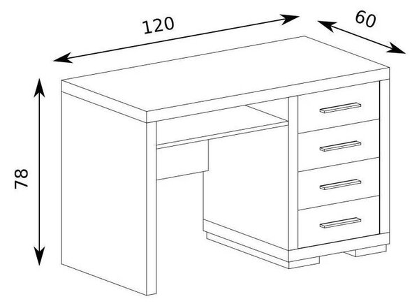 Masă PC Vega 28 (Stejar santana deschis). 1055475