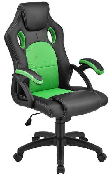 Juskys Scaun de birou Montreal - negru/verde