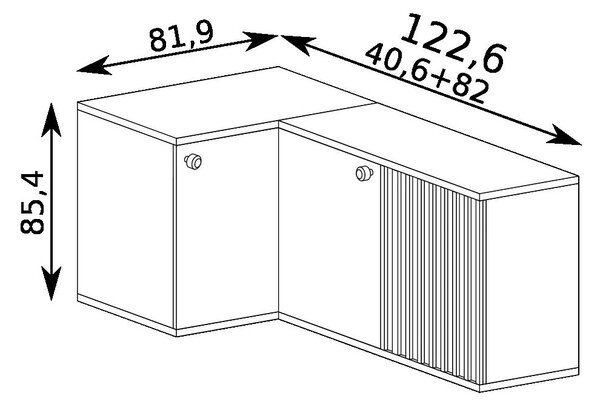 Dulap de colț Claudi 12 (Stejar artisan). 1055496