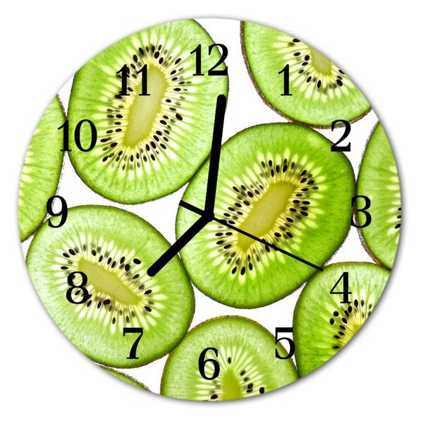 Ceas de perete din sticla rotund Kiwi Bucătărie Verde