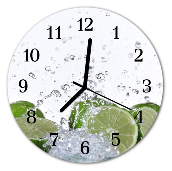 Ceas de perete din sticla rotund Lime Bucătărie Verde