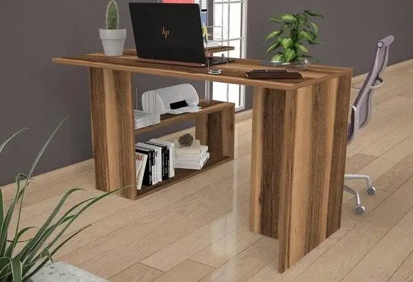 Birou Oscar nuc, 130x50 x74 cm,104X74X24 cm