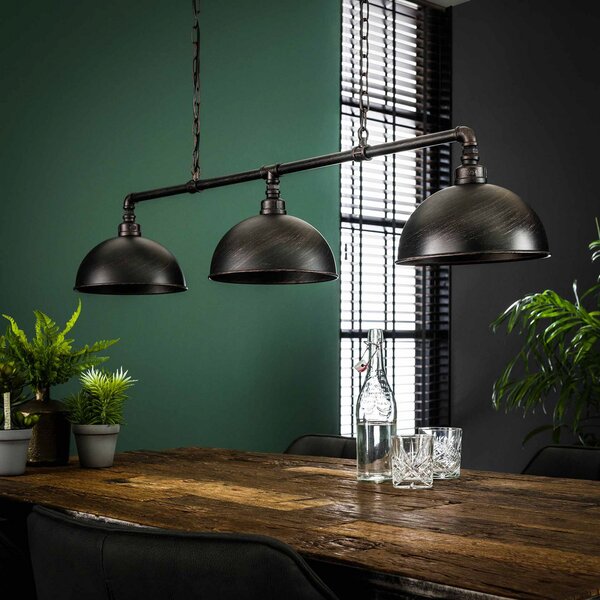 Zijlstra Lampă suspendată Vanderbrock, negru, 3 becuri, reglabil, Negru, Camera de zi / sufragerie, Metal, Design industrial