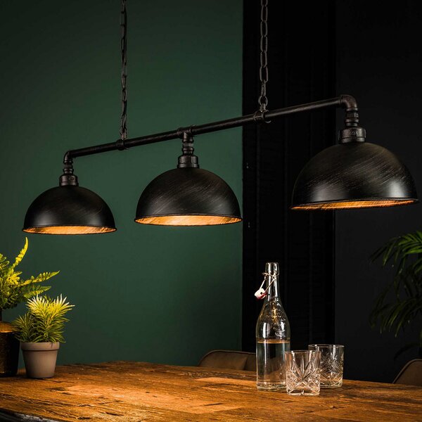 Zijlstra Lampă suspendată Vanderbrock, negru, 3 becuri, reglabil, Negru, Camera de zi / sufragerie, Metal, Design industrial