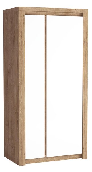 Dulap de haine Livia 01 (Stejar ribbeck + Alb lucios). 1057857