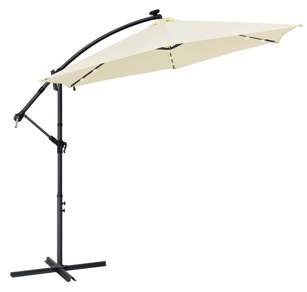 Juskys Umbrela de soare LED Brazilia Ø 3.0m - crem