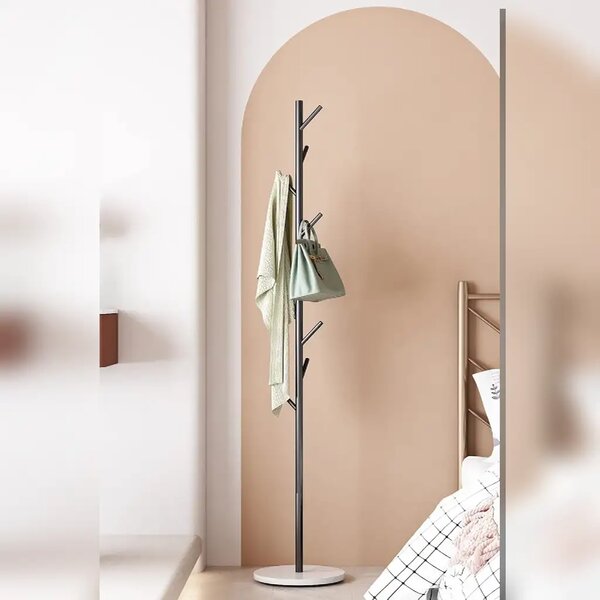 Cuier din metal, culoare negru,170x32 cm