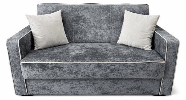 Canapea SAMY NEXT extensibila, 2 locuri, cu lada de depozitare, catifea plusata gri, cadru metalic, 152x100x92 cm Gri, catifea plusata