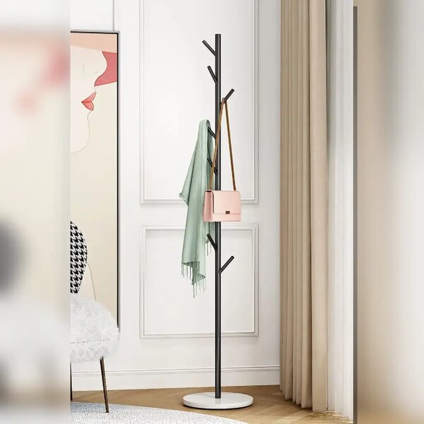 Cuier din metal, culoare negru,170x32 cm