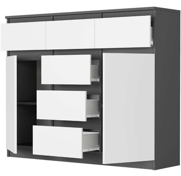 Comodă Raunia (antracit + alb). Promo -21%. 1151538