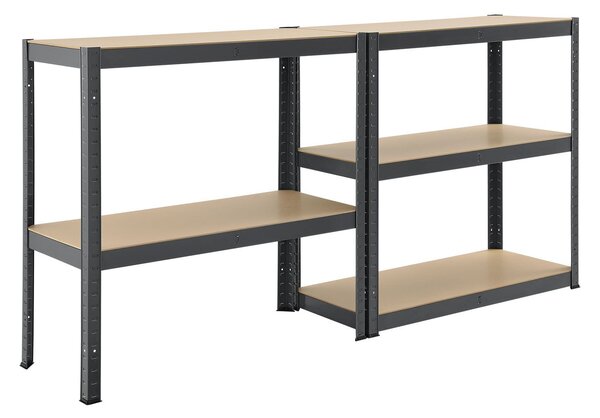 Juskys Set 2 rafturi - 180x90x40cm - gri
