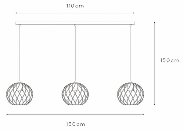 Lucide Danza lampă suspendată, 3 becuri, lungă, negru, reglabil, Negru, Camera de zi / sufragerie, Metal, Modern