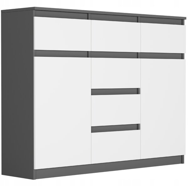 Comodă Raunia (antracit + alb). Promo -21%. 1151538