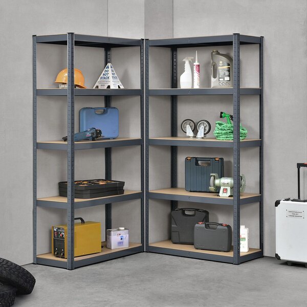Juskys Set 2 rafturi - 180x90x40cm - gri