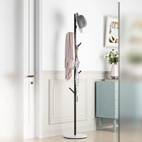 Cuier din metal, culoare negru,170x32 cm
